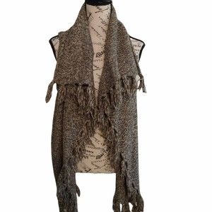 Kensie Fringed sweater vest Boho Cottage Core Comfy